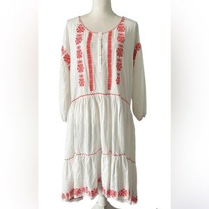 Sundance Lightweight Oversized Embroidered Midi Dress Size Extra Large